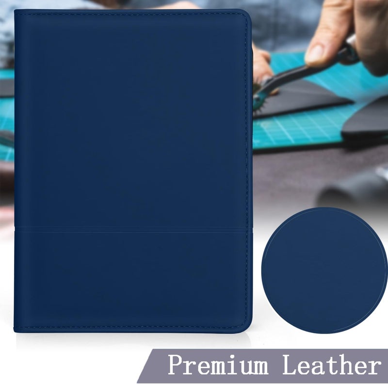 Konper Classic Padfolio/Junior Portfolio Folder Case, Business A5 Binder Organizer Notepad for Men Women, 5 x 8 Writing Pad Included, Navy Blue - Image 4